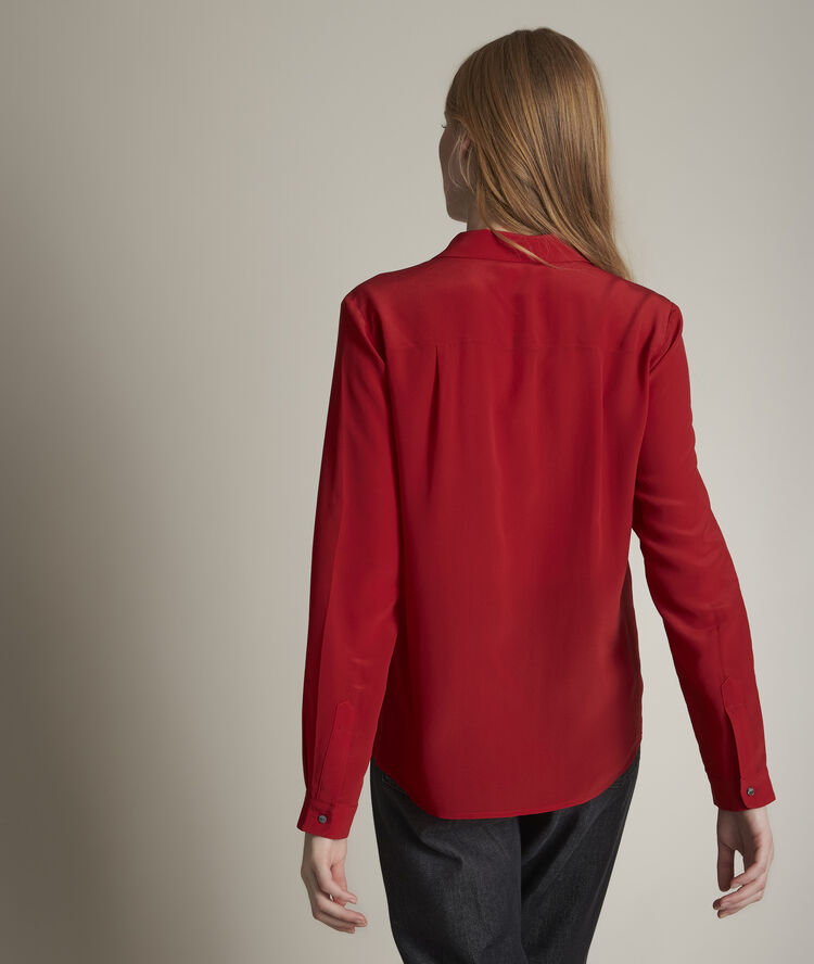 Rote seidenbluse maelle flammenrot.