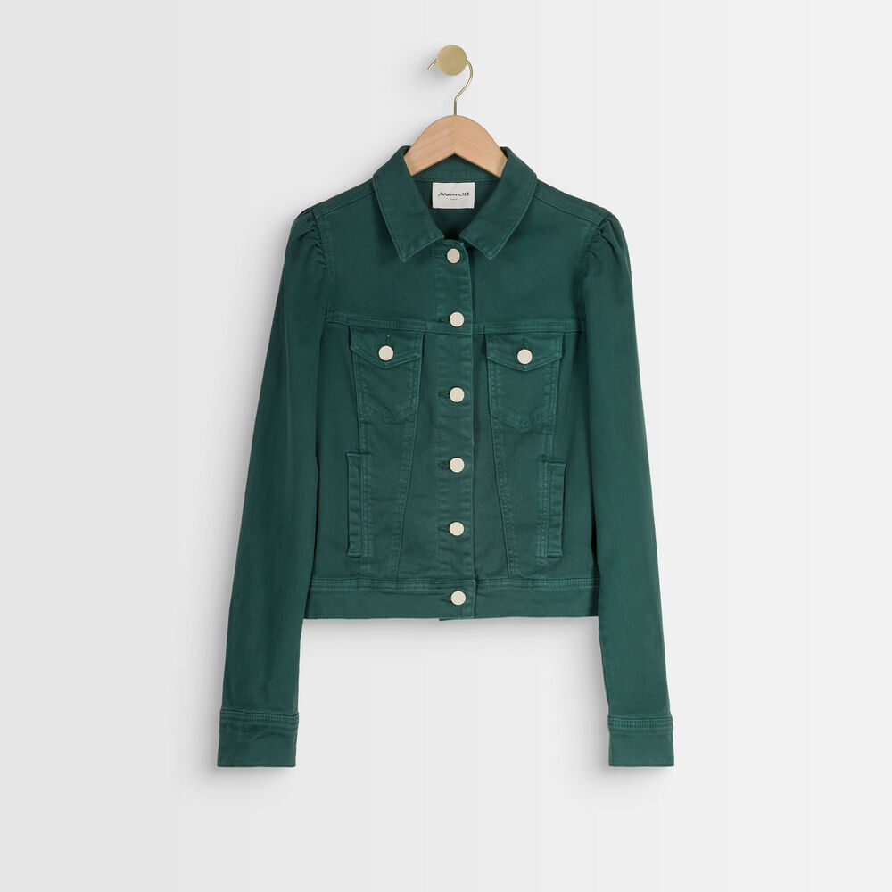 Veste en coton verte prisca eucalyptus.