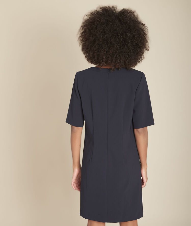 Robe droite marine col v idalgo marine.