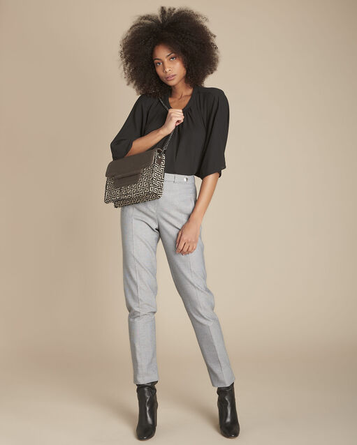 Pantalon gris chin&eacute; cigarette eloi chine moyen.