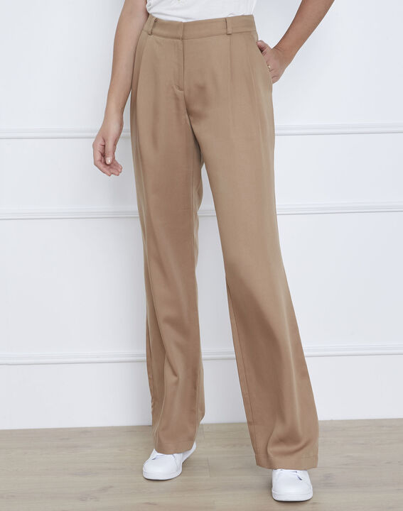 Pantalon beige large Giovanna | 1-2-3 Pantalon beige large Giovanna PhotoZ | 1-2-3