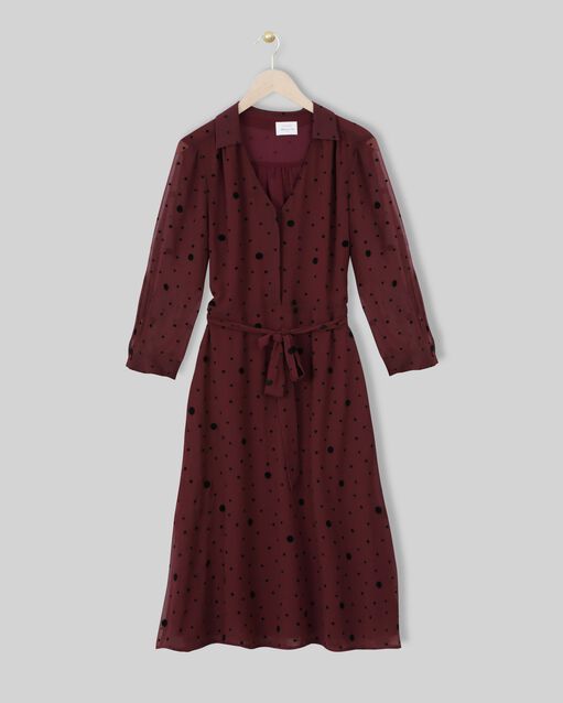 Robe grenat imprimé pois ista grenat.