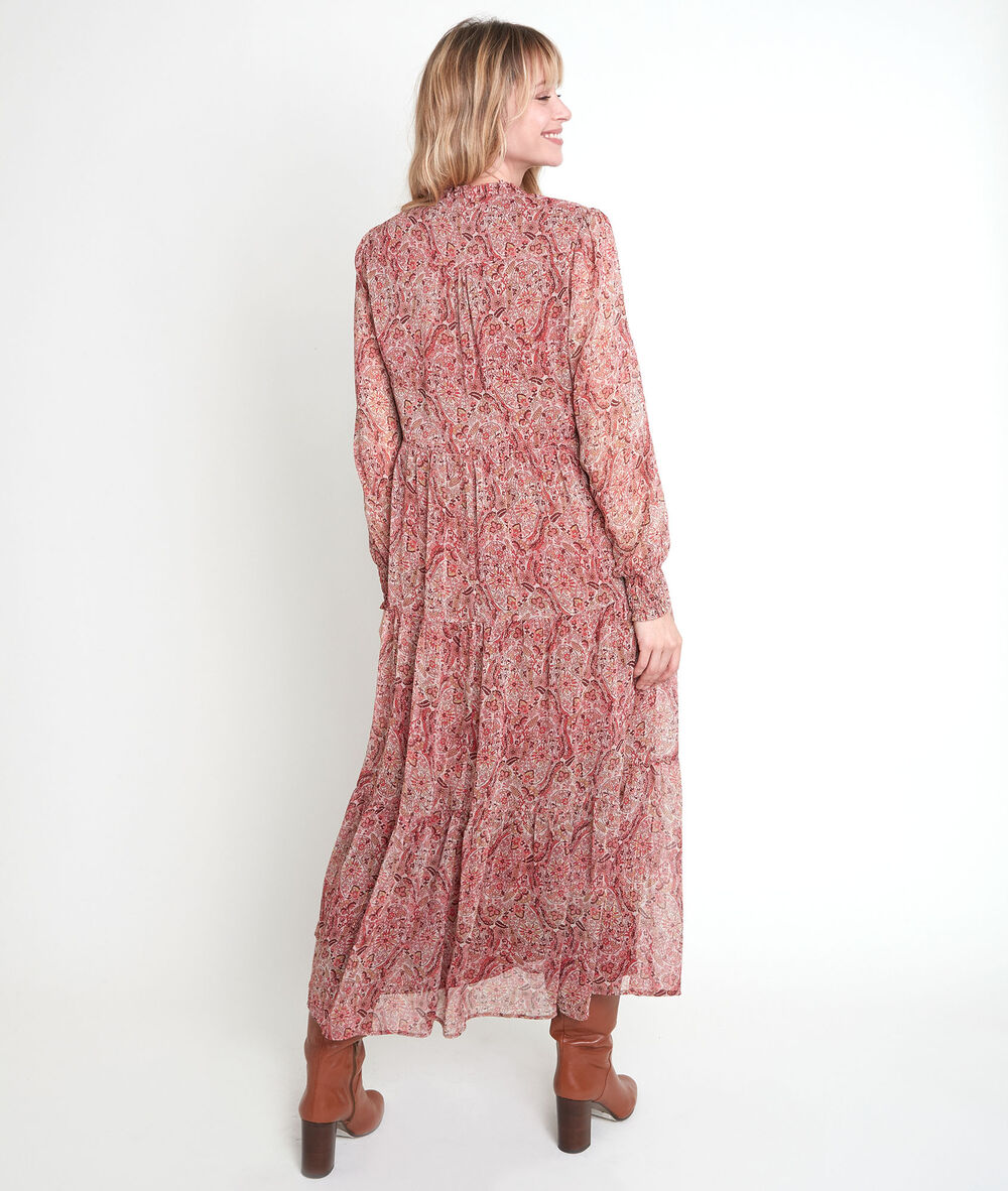 Robe longue beige imprimée nada beige.