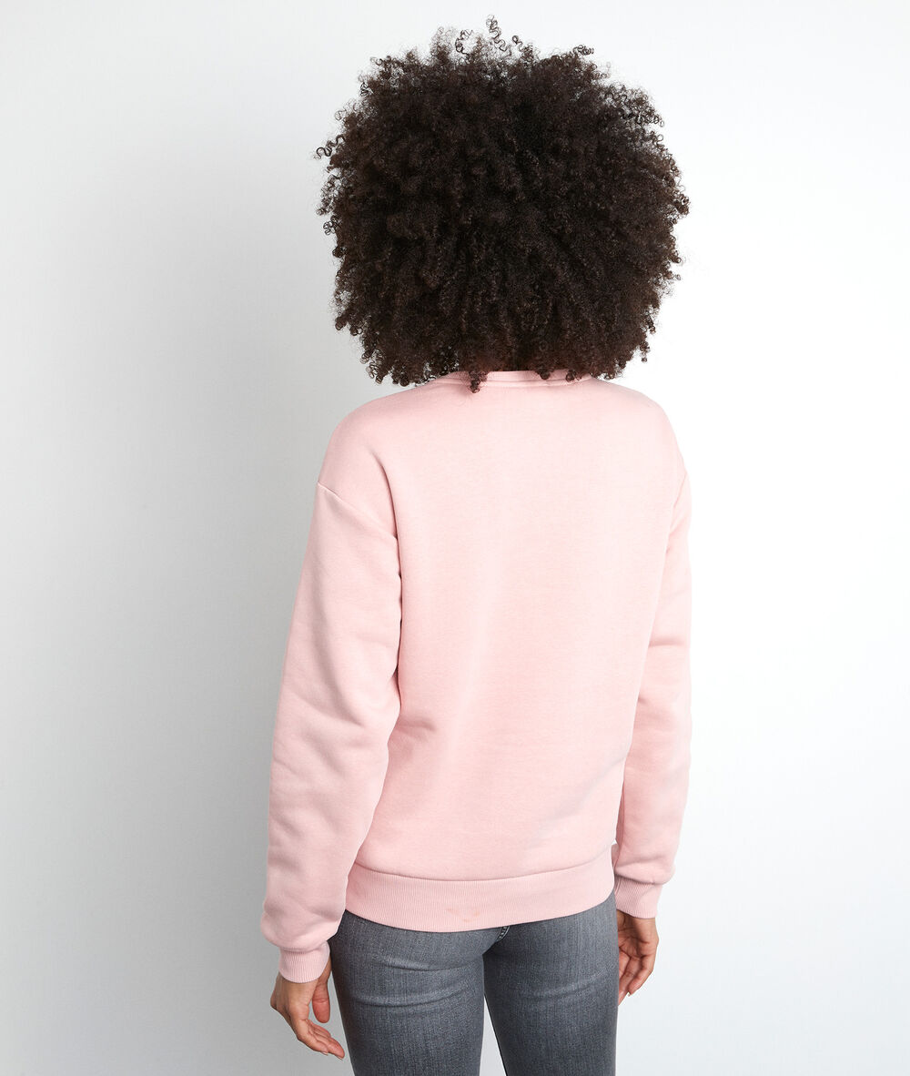Sweat-shirt doux floqué rose eloise make up.