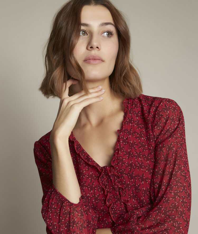 Blouse imprim&eacute;e marie fuchsia clair.