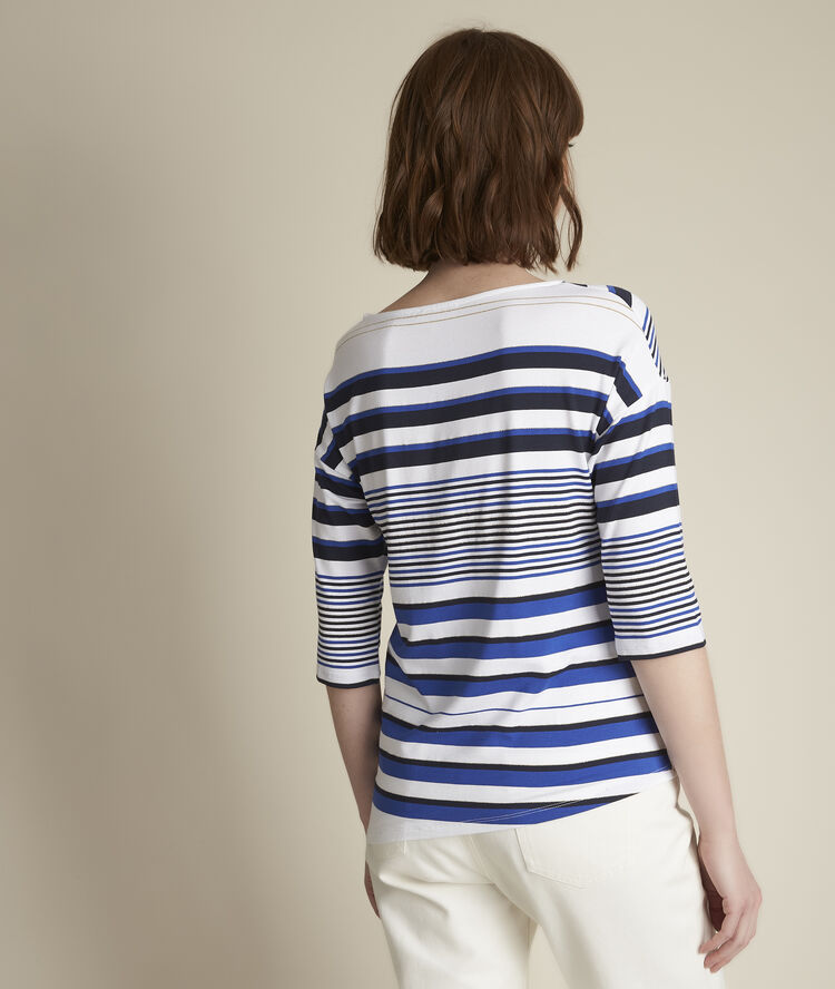 Tee-shirt rayé asymétrique royan blanc.