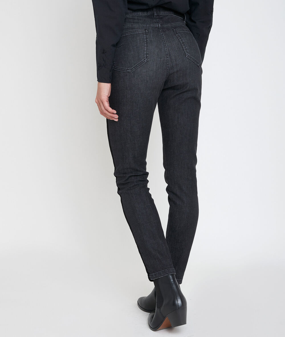 L'iconique slim à bandes velours petra noir.