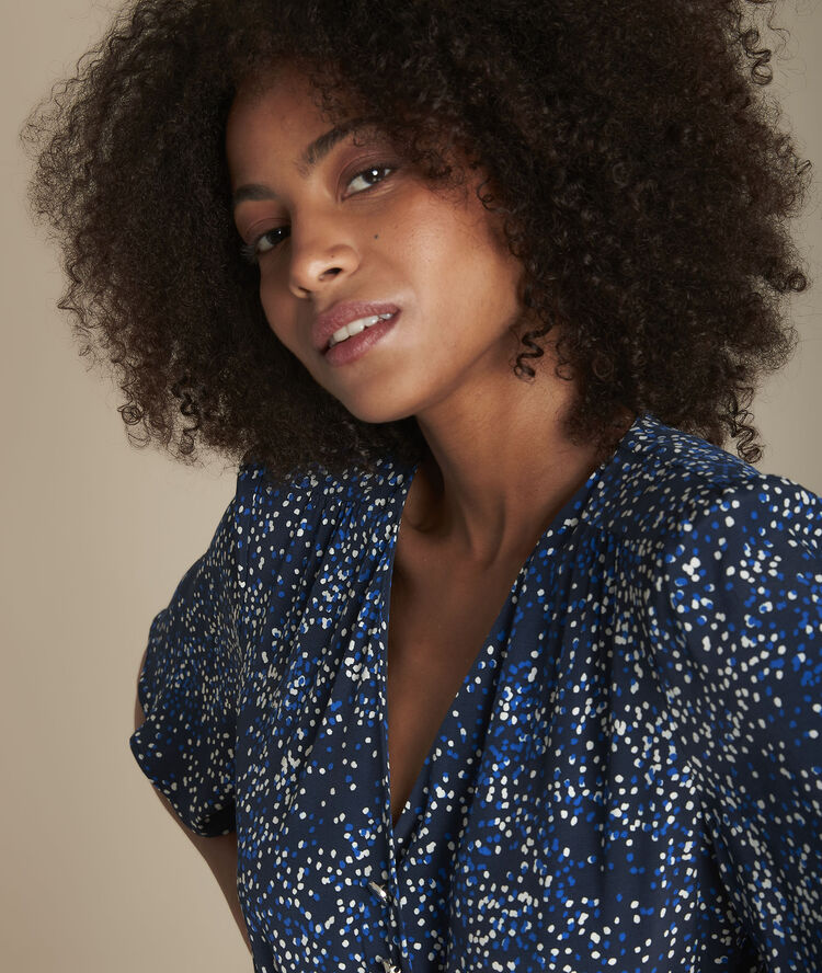 Robe imprimé fleuri ingrid marine.