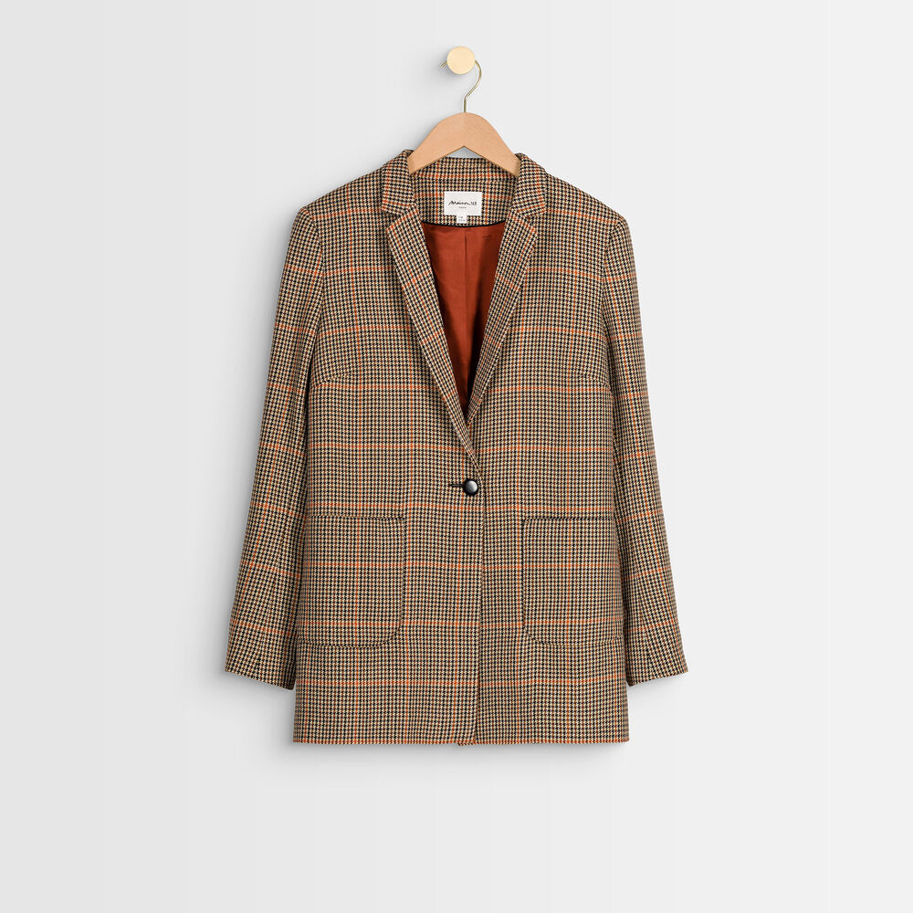 Veste à carreaux thais cannelle.