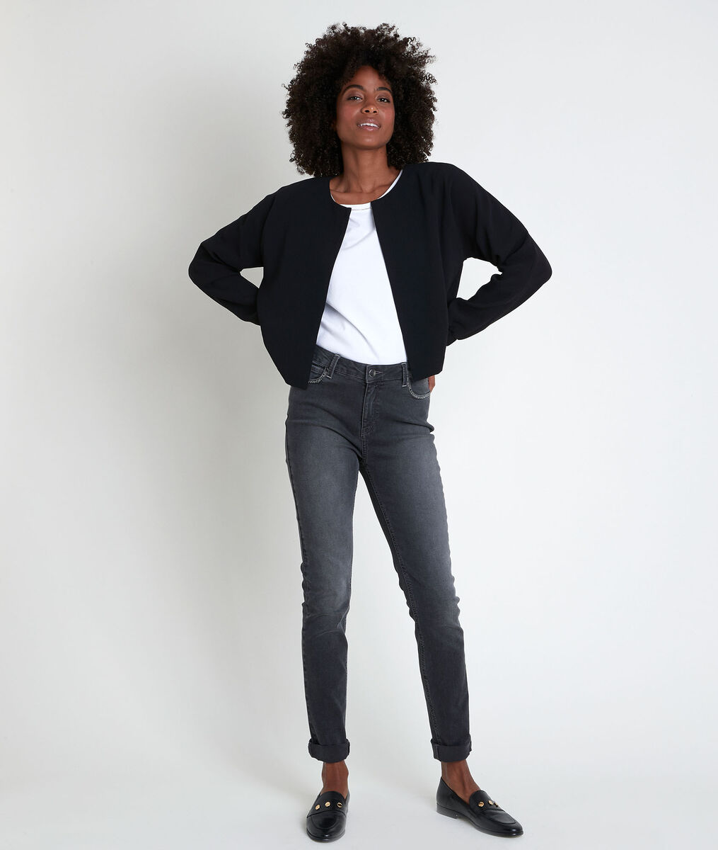 Veste en crêpe noire Taya | 1-2-3 Veste en crêpe noire Taya PhotoZ | 1-2-3