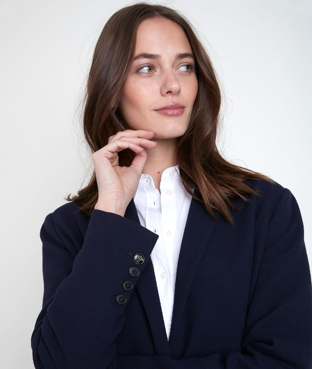 Veste marine gaufrée thais marine.