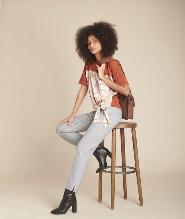 Tee-shirt acajou imprimé Chantilly | 1-2-3 Tee-shirt acajou imprimé Chantilly PhotoZ | 1-2-3