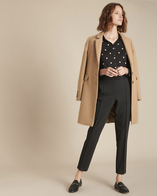 Chemise en jersey imprim&eacute; pois celia noir.