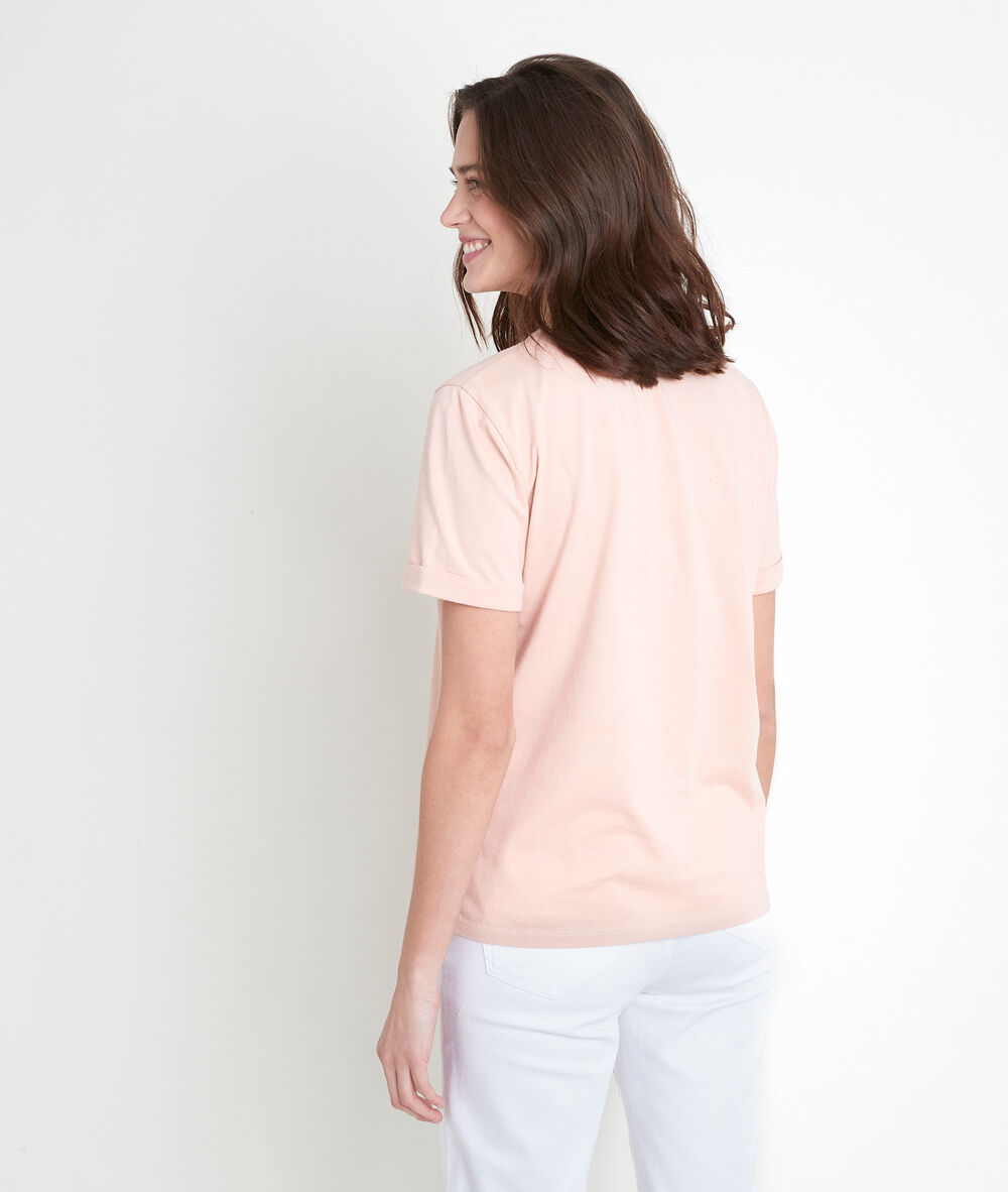 Tee-shirt rose sérigraphié ibiza buvard.