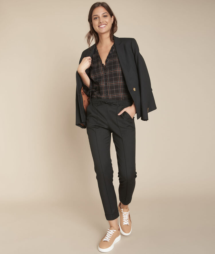 Geruite blouse molly noir.