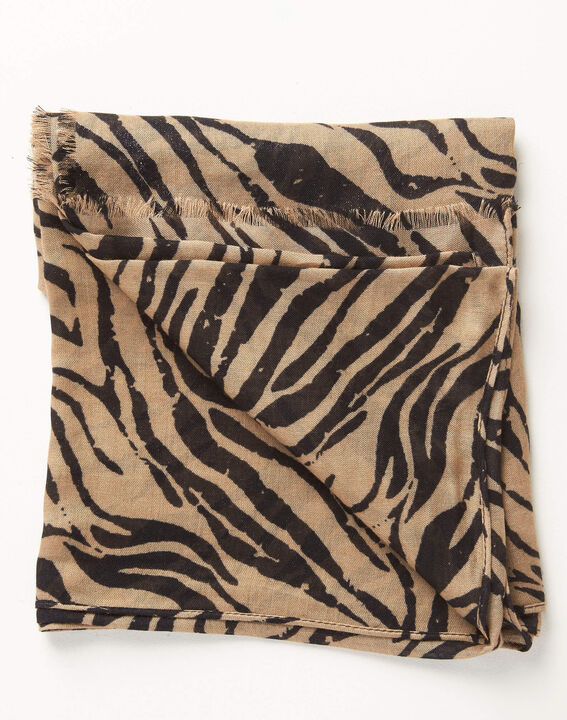 Foulard camel imprimé zèbre Ange | 1-2-3 Foulard camel imprimé zèbre Ange PhotoZ | 1-2-3