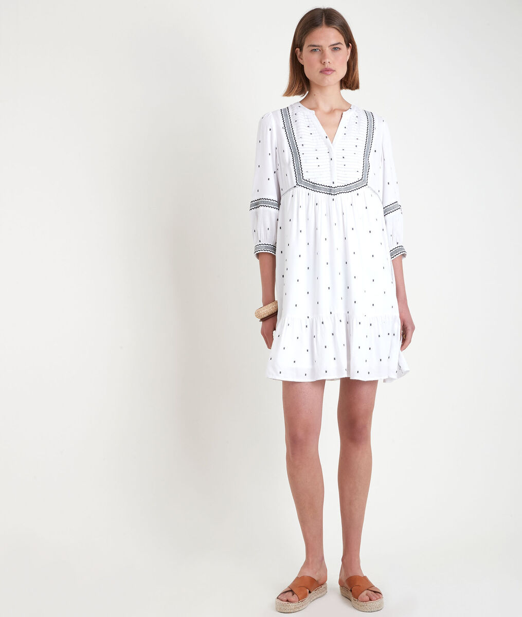Robe courte brodée blanche Larie | 1-2-3 Robe courte brodée blanche Larie PhotoZ | 1-2-3