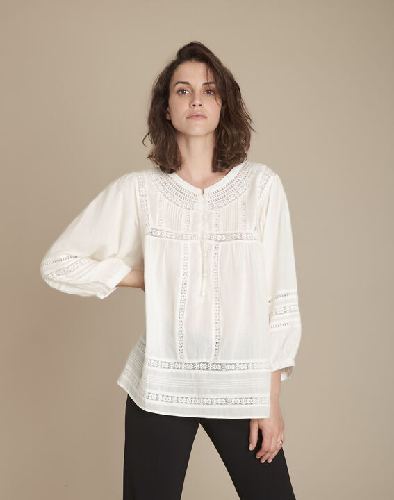 Blouse écrue en dentelle Melina | 1-2-3 Blouse écrue en dentelle Melina PhotoZ | 1-2-3