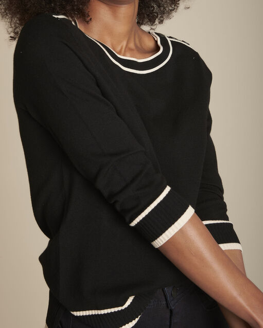 Schwarzer pullover grafisch fontenay schwarz.