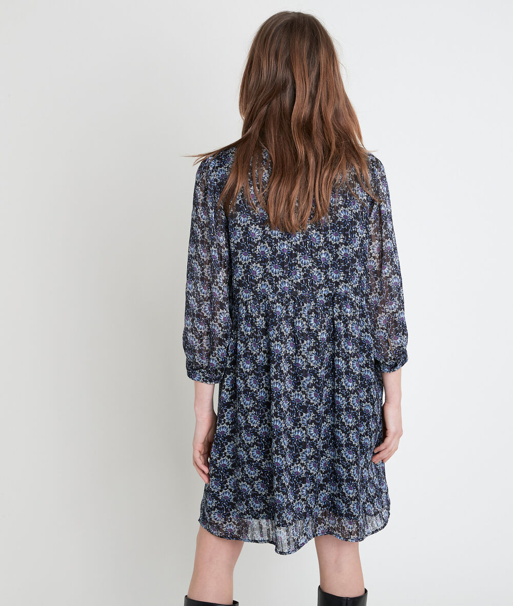 Robe courte imprimée calypso marine.