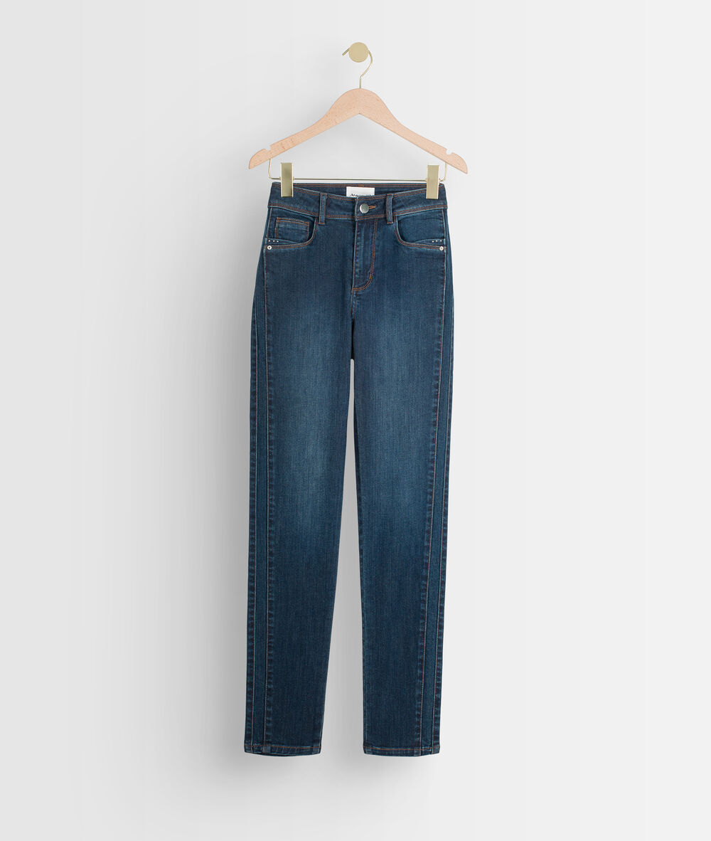 Jean slim en coton bleu denim paola denim brut.