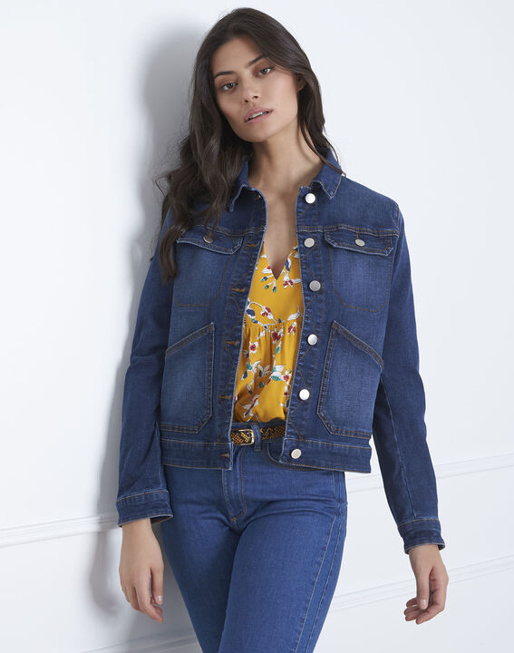 Veste indigo en jean First | 1-2-3 Veste indigo en jean First PhotoZ | 1-2-3