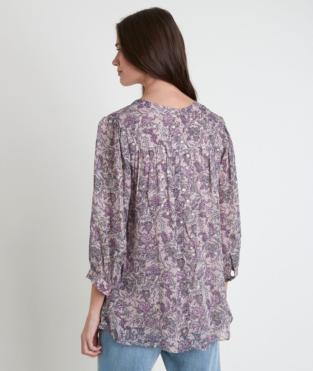 Blouse mauve imprimée elsa mauve.