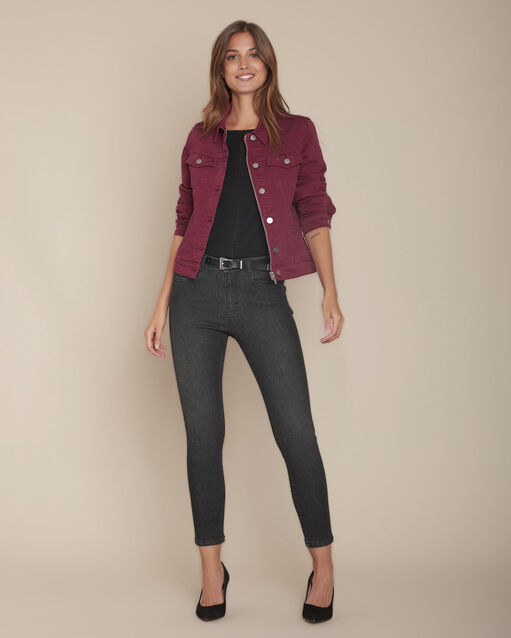 Veste en jean merlot clem bordeaux.