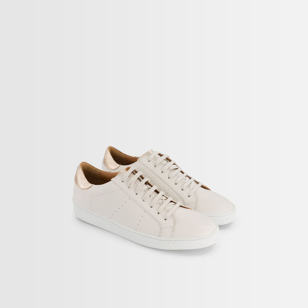 Baskets en cuir gilda creme.