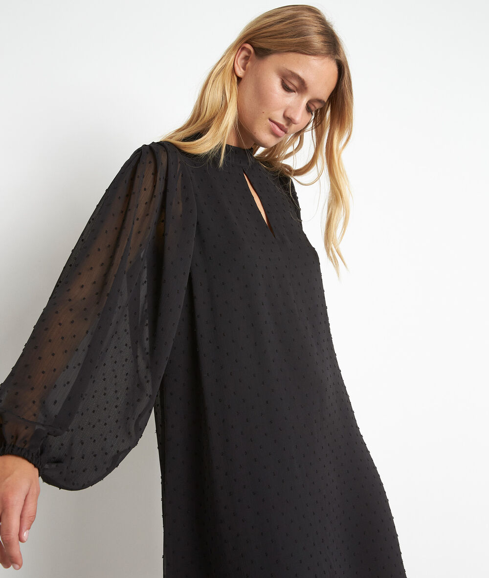 Robe plumetis candice noir.