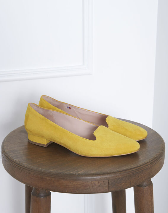 Mocassins jaunes en cuir velours Yucca | 1-2-3 Mocassins jaunes en cuir velours Yucca PhotoZ | 1-2-3