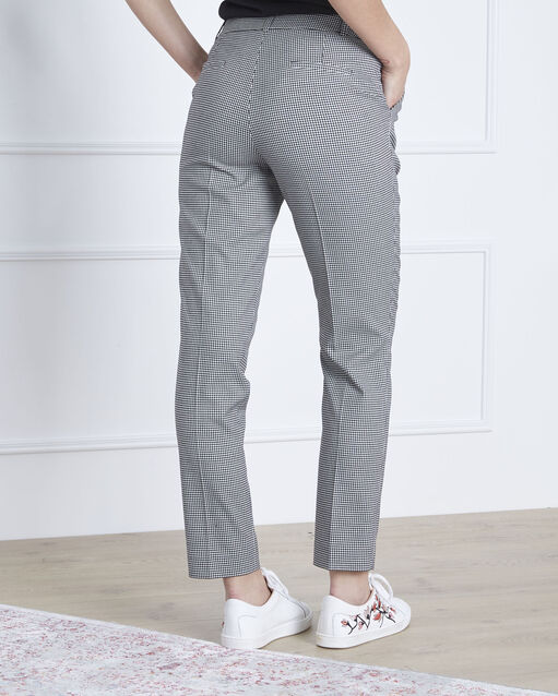 Zigarettenhose mit vichy-print gaspard schwarz/weiss.