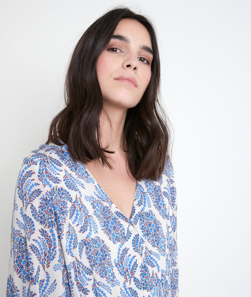Robe longue mysotis imprimée louvina myosotis.