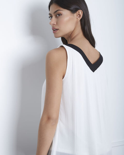 Blouse écru plissée vivek ecru.