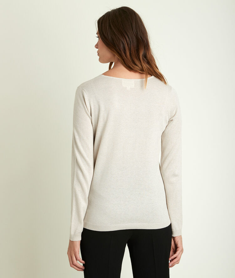Pull fin brillant beige ryo beige.