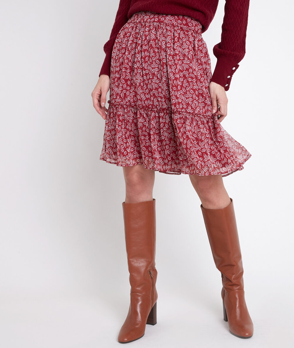 Jupe courte imprim&eacute;e eug&eacute;nie bourgogne.