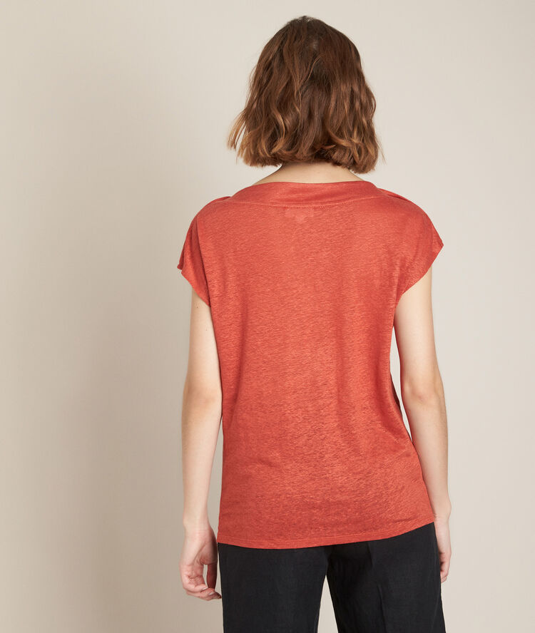 Tee-shirt en lin brique royal tomette.