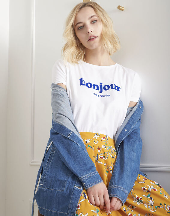 Weißes T-Shirt Bonjour Pleasure | 1-2-3 Weißes T-Shirt Bonjour Pleasure PhotoZ | 1-2-3