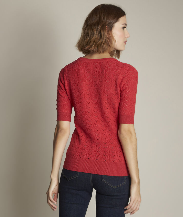 Pull ajouré dali fraise.