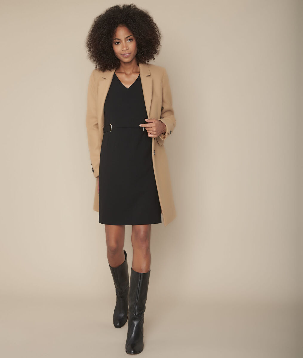 Schwarzes Kleid Aus Mikrofaser Idem Damen Maison 123
