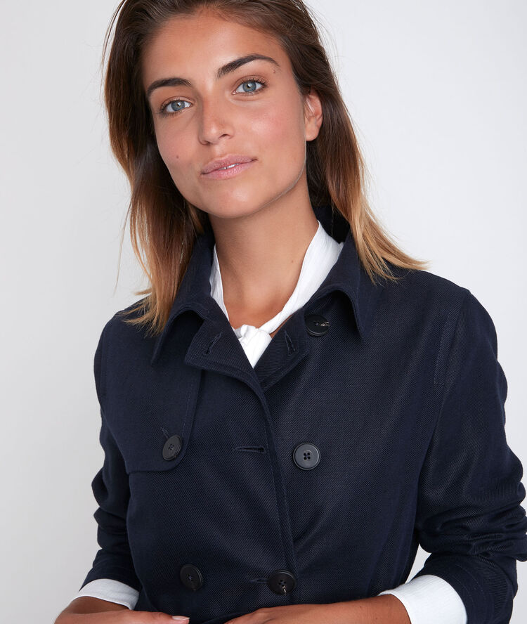 Trench en lin et coton marine sadao marine.