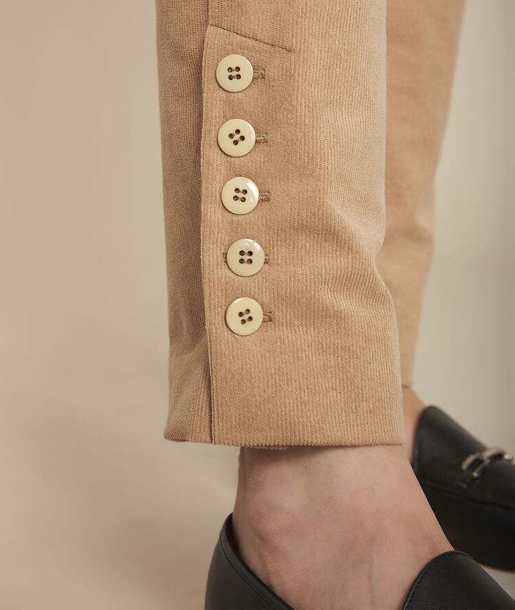 Pantalon droit en velours eagle camel.