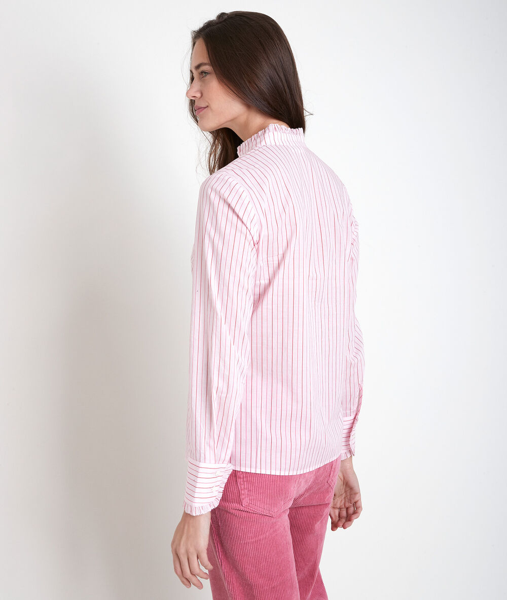 Chemise rayée poudre tonia poudre.