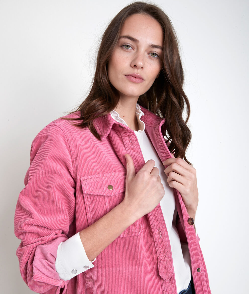 Surchemise rose en velours perle rose.