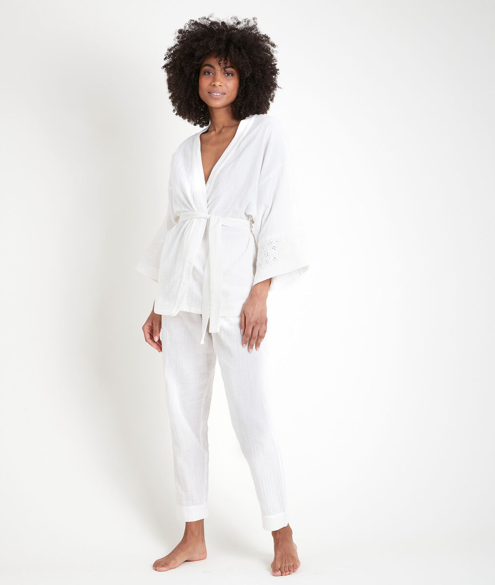 Pantalon en coton cigarette blanc Frahim | 1-2-3 Pantalon en coton cigarette blanc Frahim PhotoZ | 1-2-3