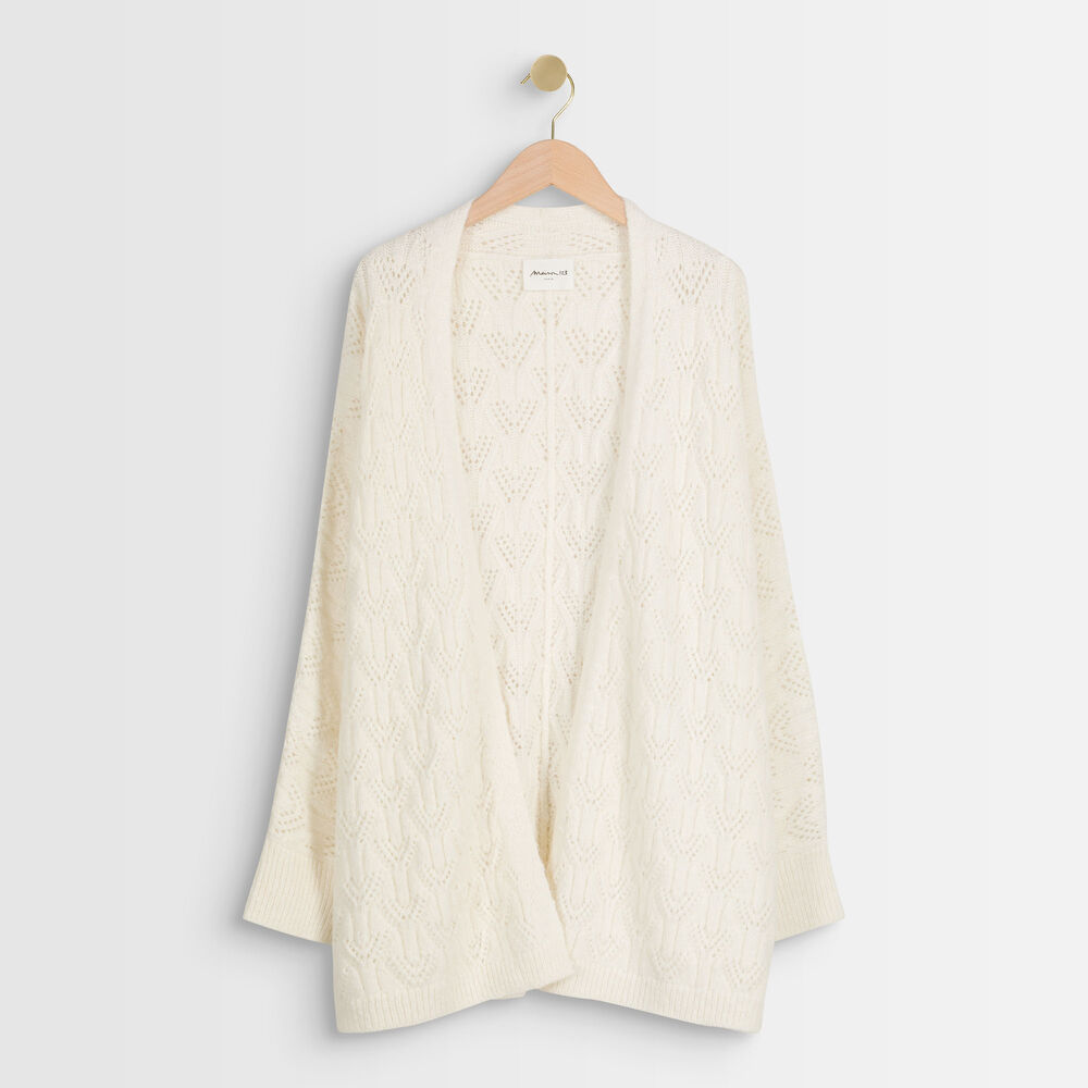 Gilet crème en alpaga mélangé alesia creme.
