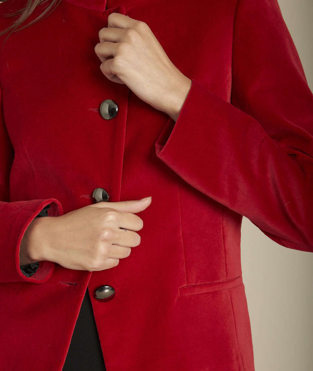 Rote Jacke Aus Samt Bergame Damen Maison 123