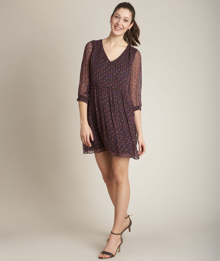 Robes Bohemes Unies Chics Noires Imprimees Femme Maison 123