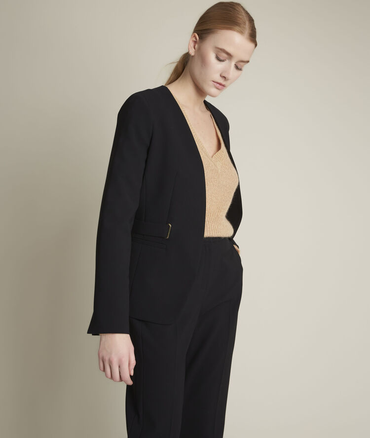 Pantalon en microfibre droit enio noir.