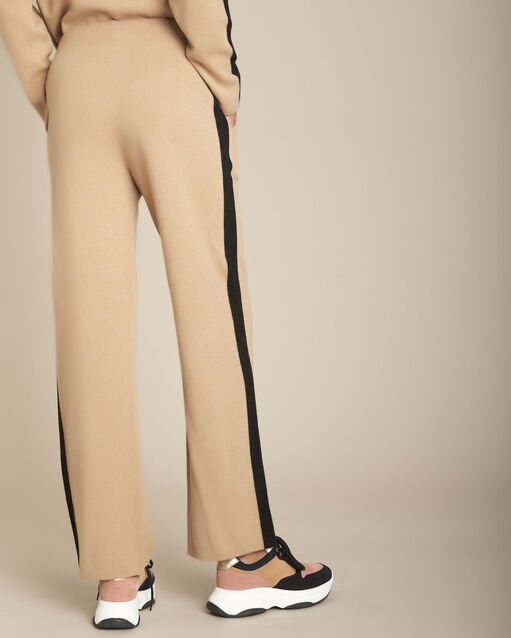 Pantalon laine et cachemire havane flashback camel.
